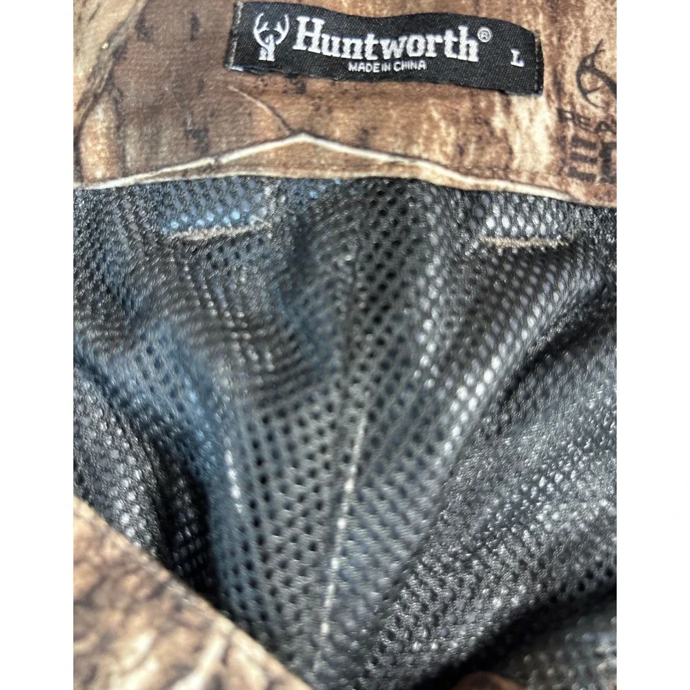 Huntworth Mens Camo Hunting Pants Realtree Edge Cargo Mesh Lined Large